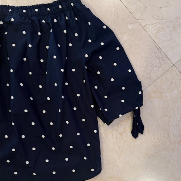H&M Dark Blue Blouse with White Dots - Picture 11 of 12